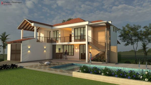 Render luces 1, Diseño casa campestre horizonte