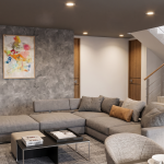 Render interior sala, Diseño casa campestre el alero colonial