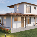 Render fachada 1, Diseño casa campestre el alero colonial