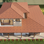 Render perspectiva aérea 5, Diseño casa campestre el alero colonial
