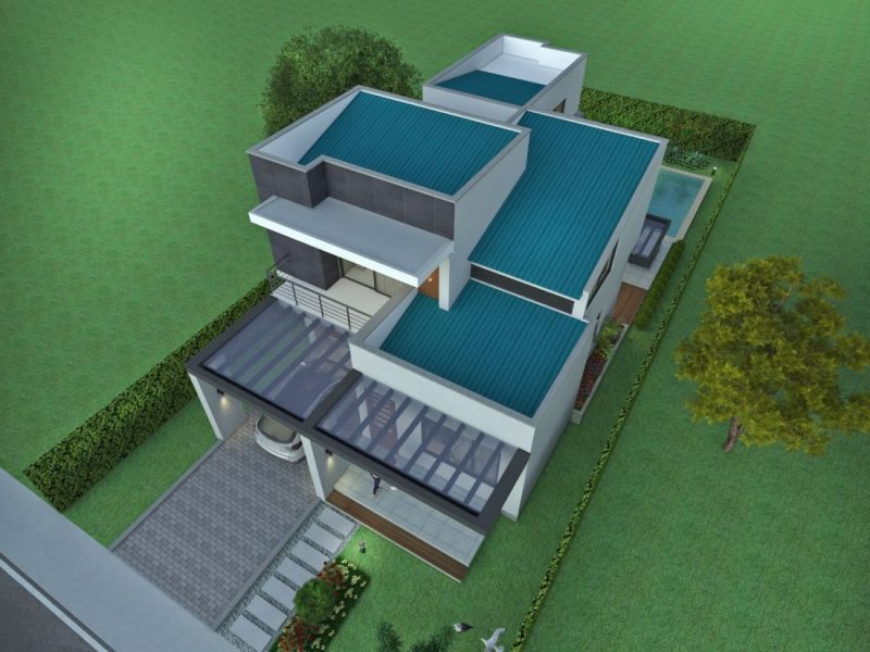 Diseño casa moderna la pradera, proyecto arquitectonico de dos pisos