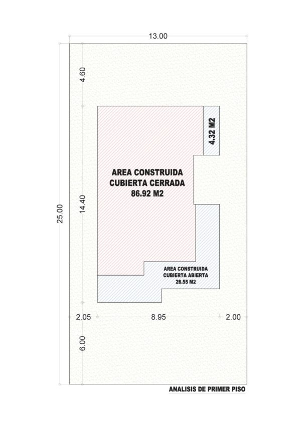 Esquema de áreas primer piso, Diseño casa campestre alero primaveral