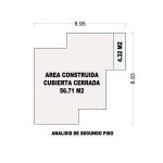 Esquema de áreas segundo piso, Diseño casa campestre alero primaveral