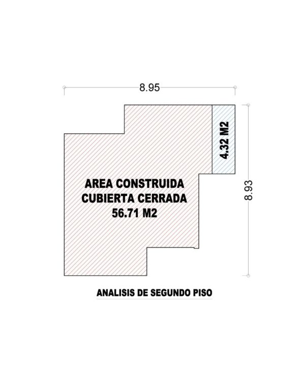 Esquema de áreas segundo piso, Diseño casa campestre alero primaveral