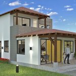 Render fachada principal 1, Diseño casa campestre alero primaveral