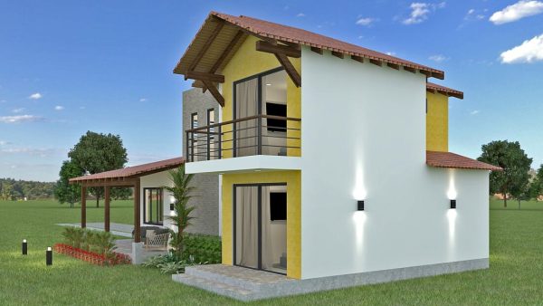 Render exterior 3, Diseño casa campestre alero primaveral