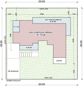 Esquema de áreas, Diseño casa campestre los tulipanes