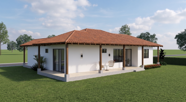 Render posterior, Diseño casa campestre los tulipanes