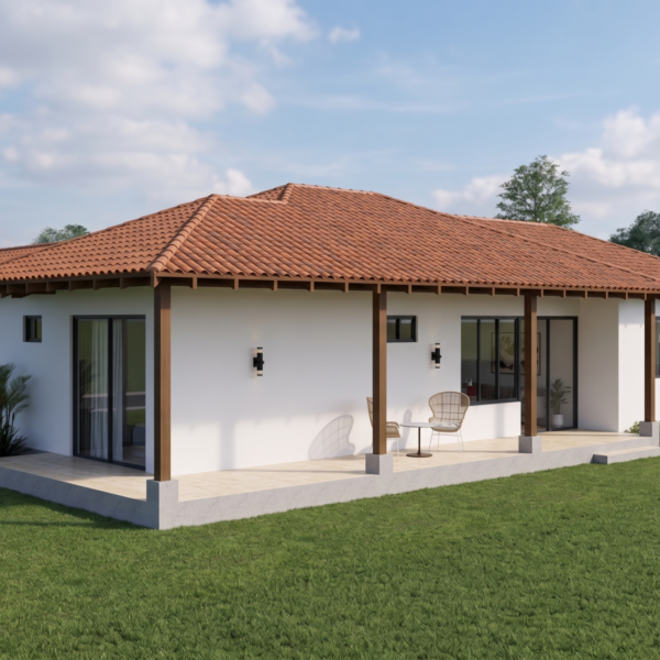 Render posterior, Diseño casa campestre los tulipanes