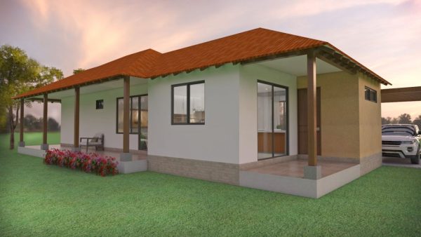 Render posterior, Diseño casa campestre los tulipanes