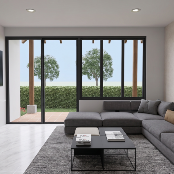 Render cocina y sala, Diseño casa campestre los tulipanes