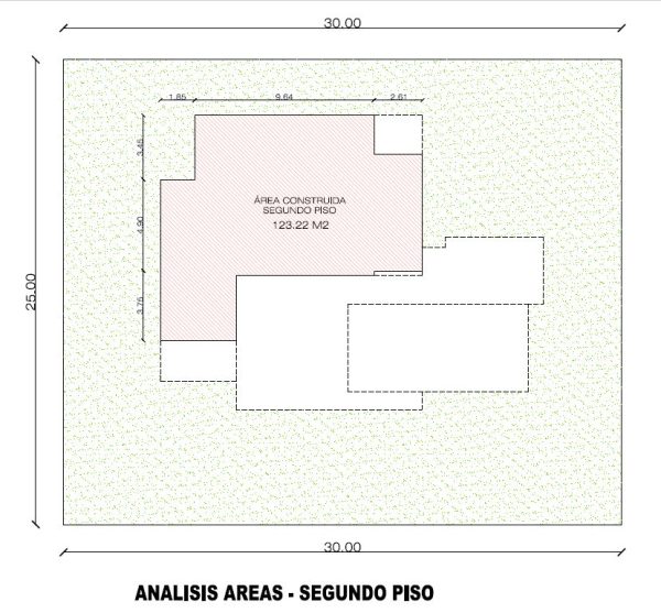 Esquema de áreas segundo piso, Diseño casa campestre horizonte