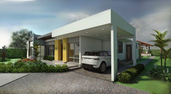 Render fachada 3, Diseño casa campestre villa celeste