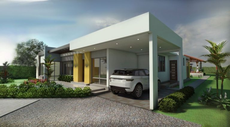 Render fachada 3, Diseño casa campestre villa celeste