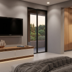 Diseño casa de campo la colina Render interior habitación, Diseño casa de campo la colina