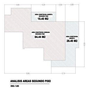 Análisis de área segundo piso, Diseño casa de campo la colina