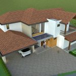 Render vista aérea, Diseño casa de campo la colina