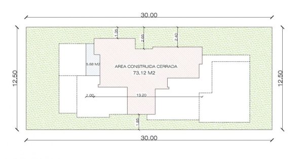 Esquema de áreas segundo piso, Diseño casa moderna la pradera