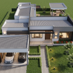 Diseño casa campestre valle verde Render perspectiva aérea 1, Diseño casa campestre valle verde