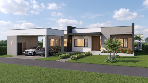 Diseño casa campestre valle verde Render fachada principal, Diseño casa campestre valle verde