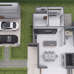 Diseño casa campestre valle verde Render planta entrada, Diseño casa campestre valle verde