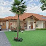 Render fachada principal, Diseño casa campestre villas del caney