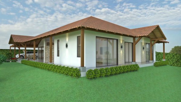 Render exterior 2, Diseño casa campestre villas del caney