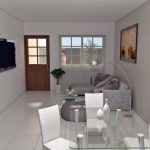 Render interior comedor - sala, diseño casa campestre las palmas