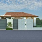 Render cerramiento entrada, diseño casa campestre las palmas