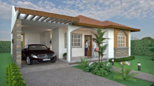 Render fachada principal 1, diseño casa campestre las palmas