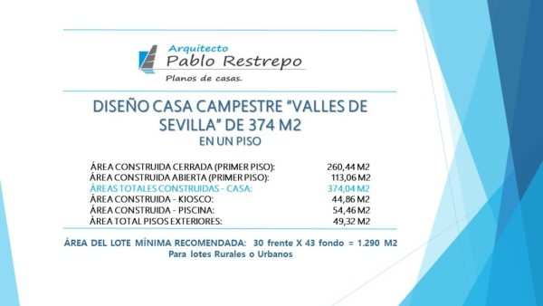 Descripción del Diseño casa campestre valles de sevilla