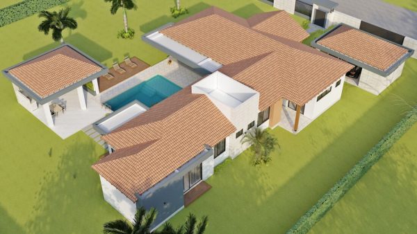 Render vista aérea 3, Diseño casa campestre valles de sevilla