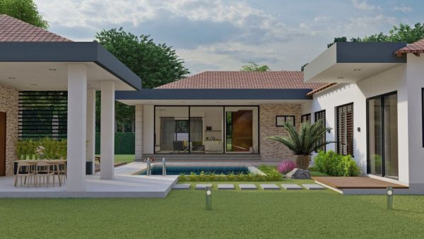 Render zona social 4, Diseño casa campestre valles de sevilla