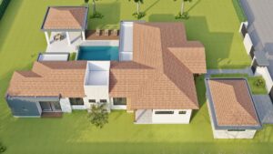 Render vista aérea 4, Diseño casa campestre valles de sevilla