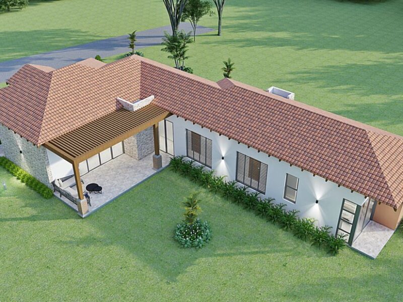 Diseño casa campestre el trébol - terreno 18m X 32m, Planos de casas....