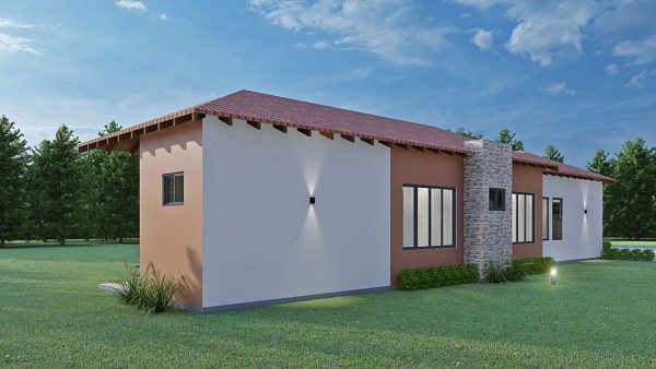 Render exterior 1, diseño casa campestre el trébol