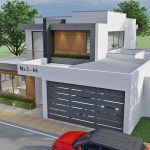 Render exterior 2, diseño casa moderna llano grande