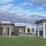 Render exterior piscina 2, Diseño casa campestre Pasieli