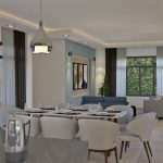 Render comedor - sala, Diseño casa campestre Pasieli