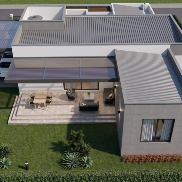 Render perspectiva aérea 5, Diseño casa moderna la aurora