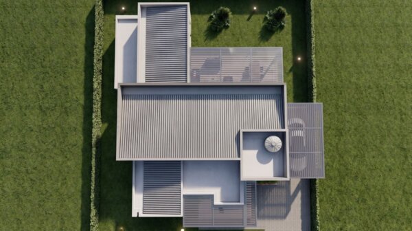 Render perspectiva aérea 7, Diseño casa moderna la aurora