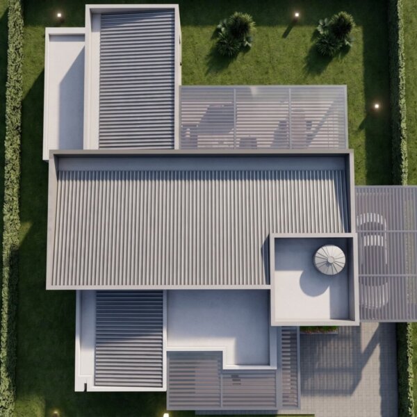 Render perspectiva aérea 7, Diseño casa moderna la aurora
