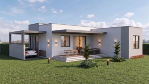 Render fachada 3, Diseño casa moderna la aurora