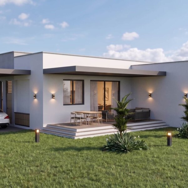 Render fachada 3, Diseño casa moderna la aurora
