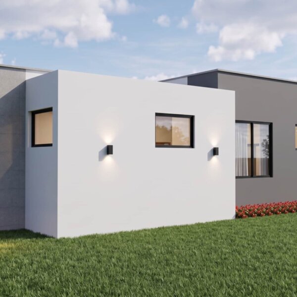 Render exterior, Diseño casa moderna la aurora