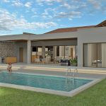 Render piscina, zona social 1, Diseño casa campestre Bella Terra