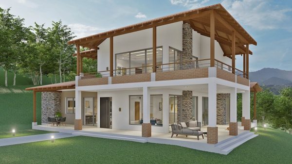 Render exterior 1, Diseño casa campestre Altos de Aragón