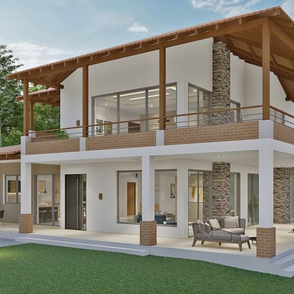 Render exterior 1, Diseño casa campestre Altos de Aragón