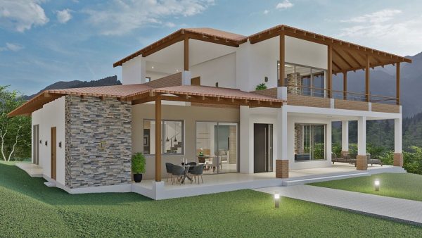 Render exterior 2, Diseño casa campestre Altos de Aragón