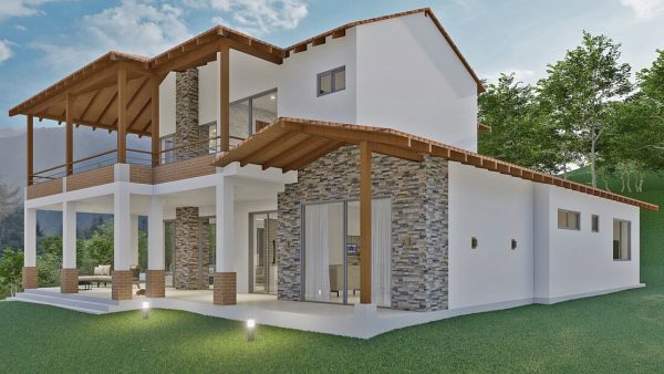 Render exterior 3, Diseño casa campestre Altos de Aragón